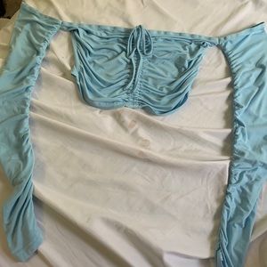 baby blue cropped long sleeve